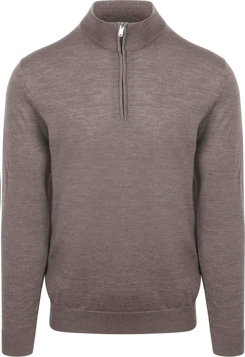 Profuomo Half Zip Pullover Merinowolle Taupe - Größe XXL von Profuomo