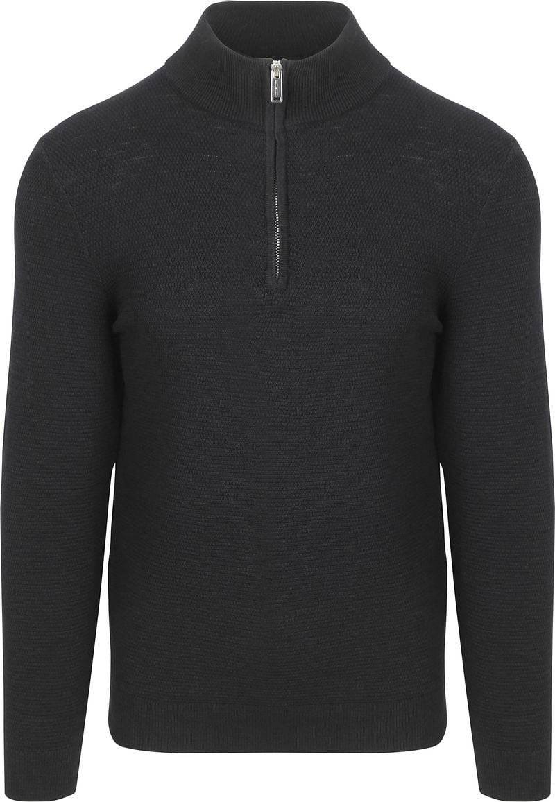 Profuomo Half Zip Pullover Structure Navy - Größe S von Profuomo
