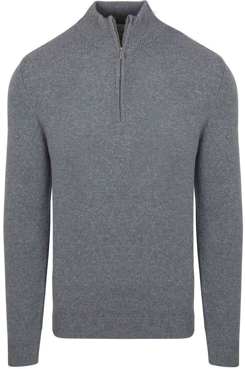 Profuomo Half Zip Pullover Wolle Blend Blau - Größe S von Profuomo