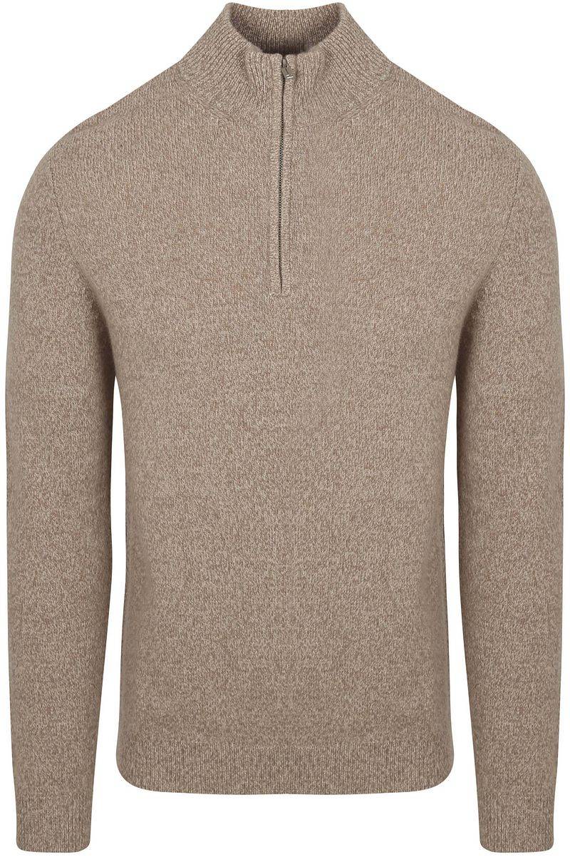 Profuomo Half Zip Pullover Wolle Blend Sand - Größe S von Profuomo