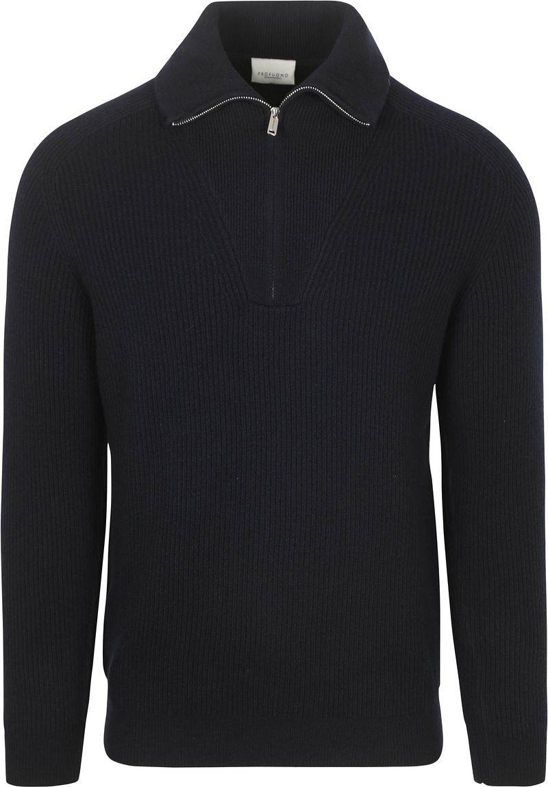Profuomo Half Zip Pullover Wolle Navy  - Größe L von Profuomo