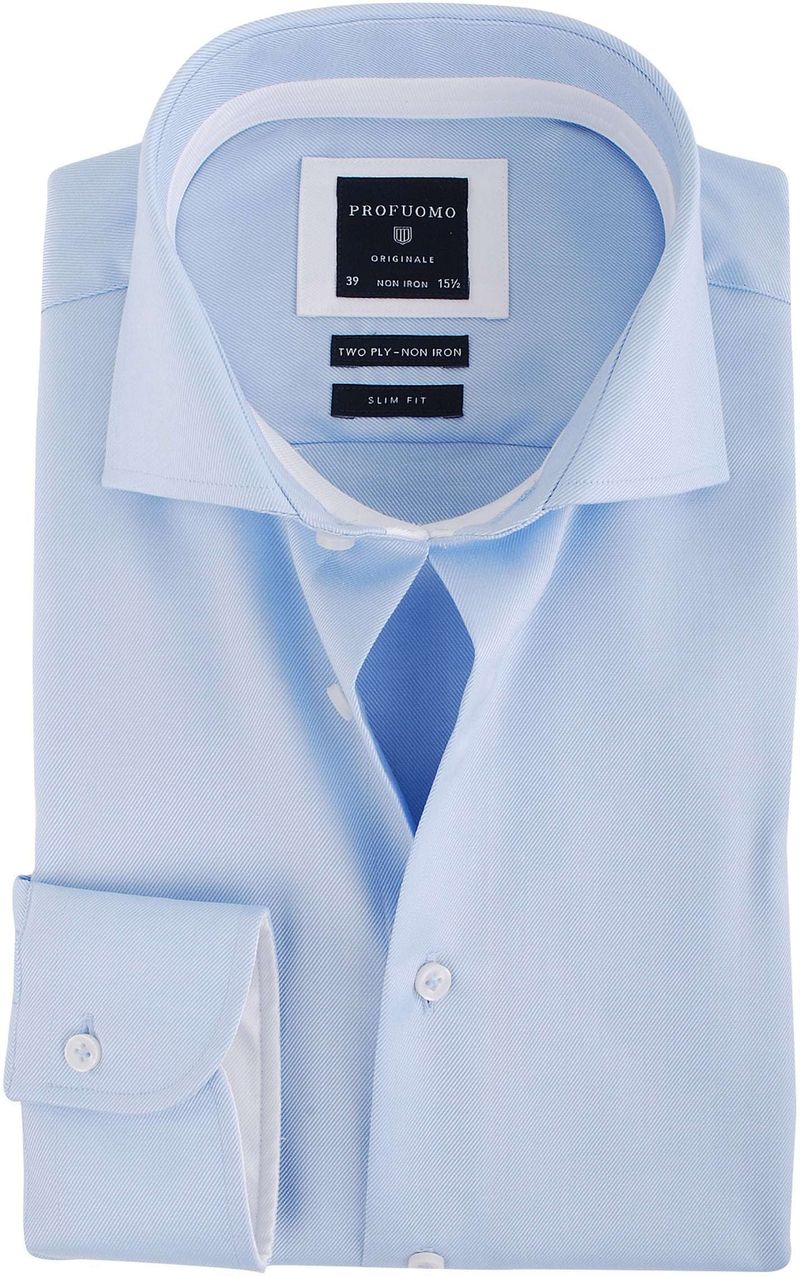 Profuomo Hemd Blau + Weiß Kontrast - Größe 45 von Profuomo