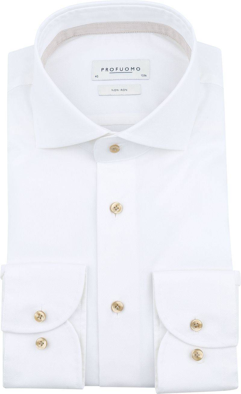Profuomo Hemd Cutaway Dobby Weiss - Größe 43 von Profuomo