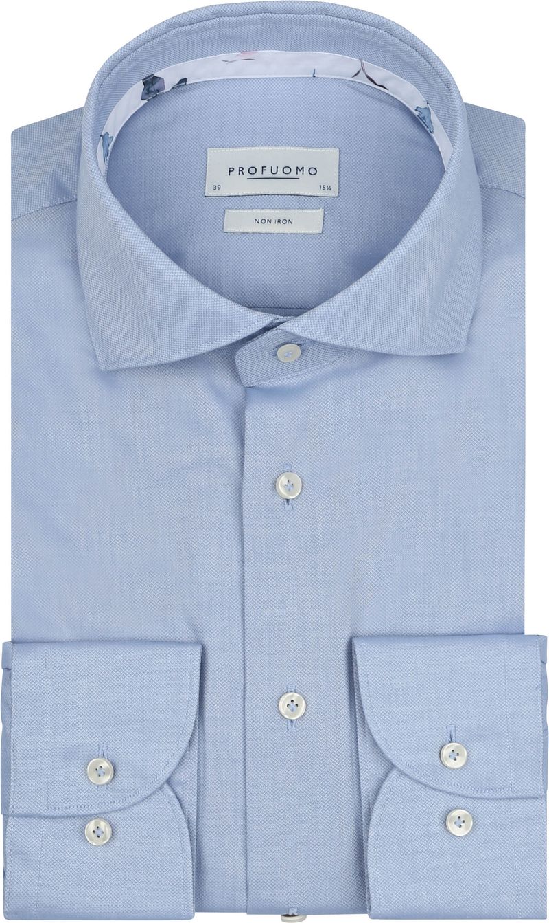 Profuomo Hemd Structure Hellblau  - Größe 38 von Profuomo