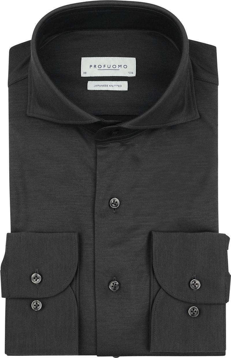 Profuomo Japanese Knitted Hemd Anthrazit - Größe 42 von Profuomo