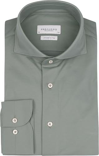 Profuomo Japanese Knitted Hemd Grün - Grösse 43 - Herren - Bekleidung - Mode von Profuomo