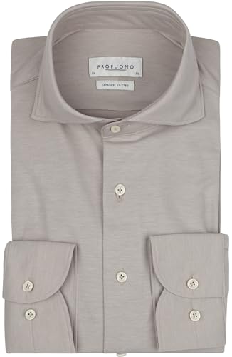 Profuomo Japanese Knitted Hemd Melange Beige - Grösse 43 - Herren - Bekleidung - Mode von Profuomo