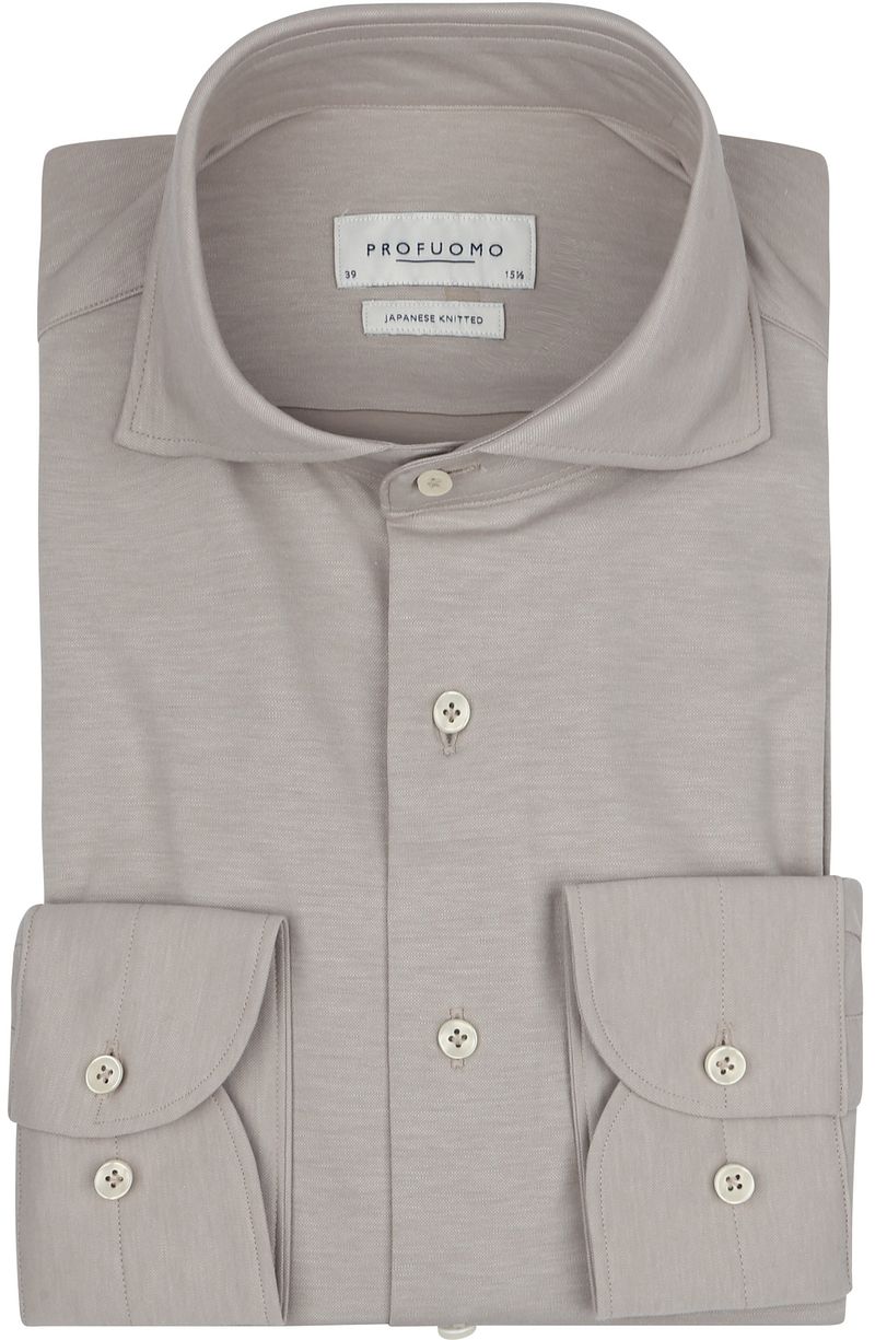 Profuomo Japanese Knitted Hemd Melange Beige - Größe 44 von Profuomo