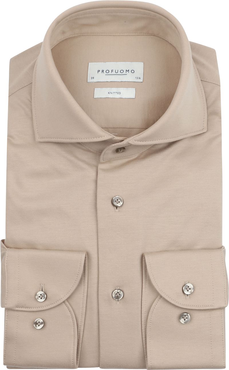 Profuomo Knitted Hemd Beige - Größe 39 von Profuomo