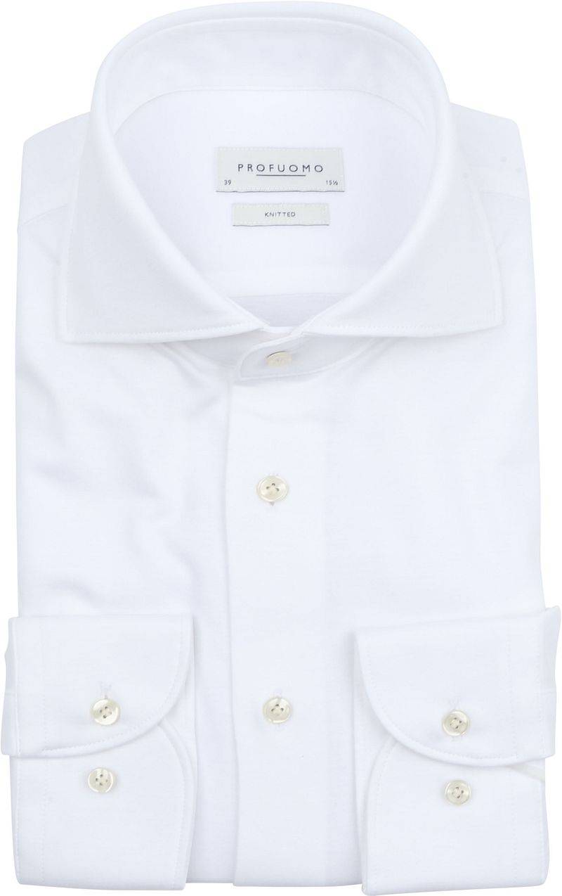 Profuomo Knitted Hemd Weiß - Größe 39 von Profuomo