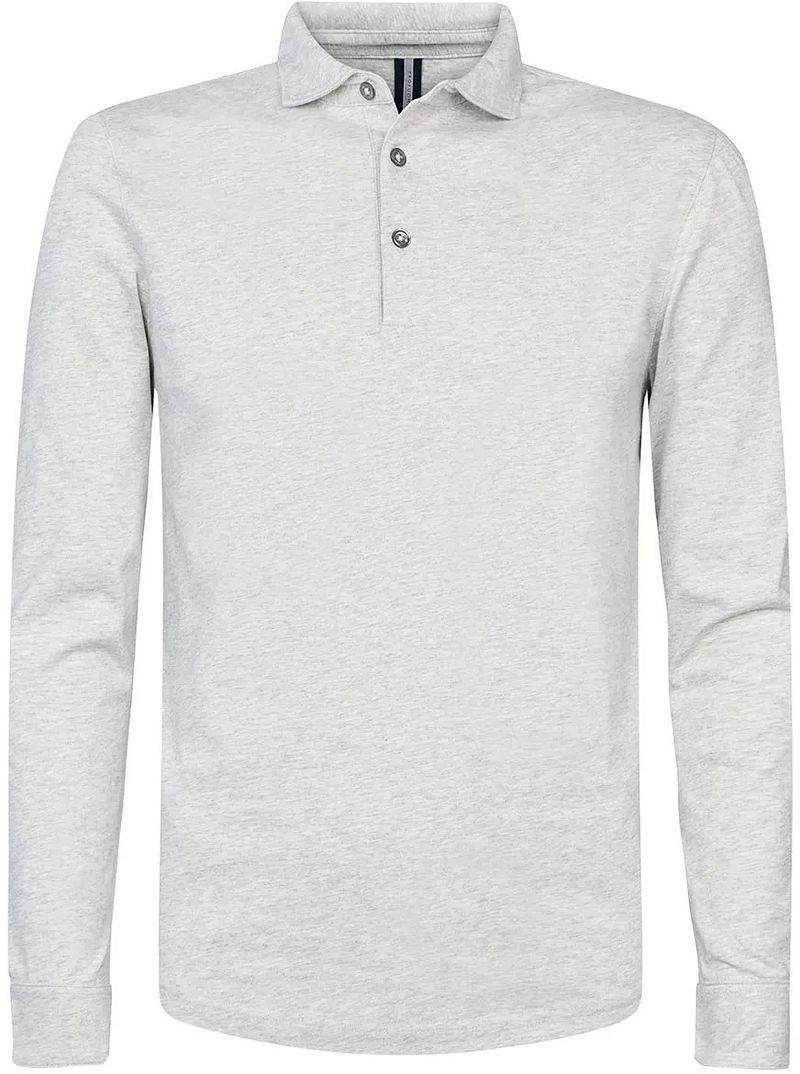 Profuomo Longsleeve Polo Grau Melange - Größe M von Profuomo