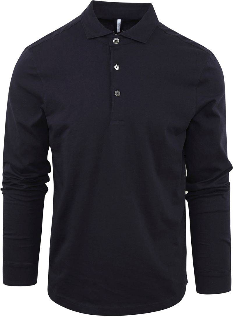 Profuomo Longsleeve Polo Navy Melange - Größe XXL von Profuomo