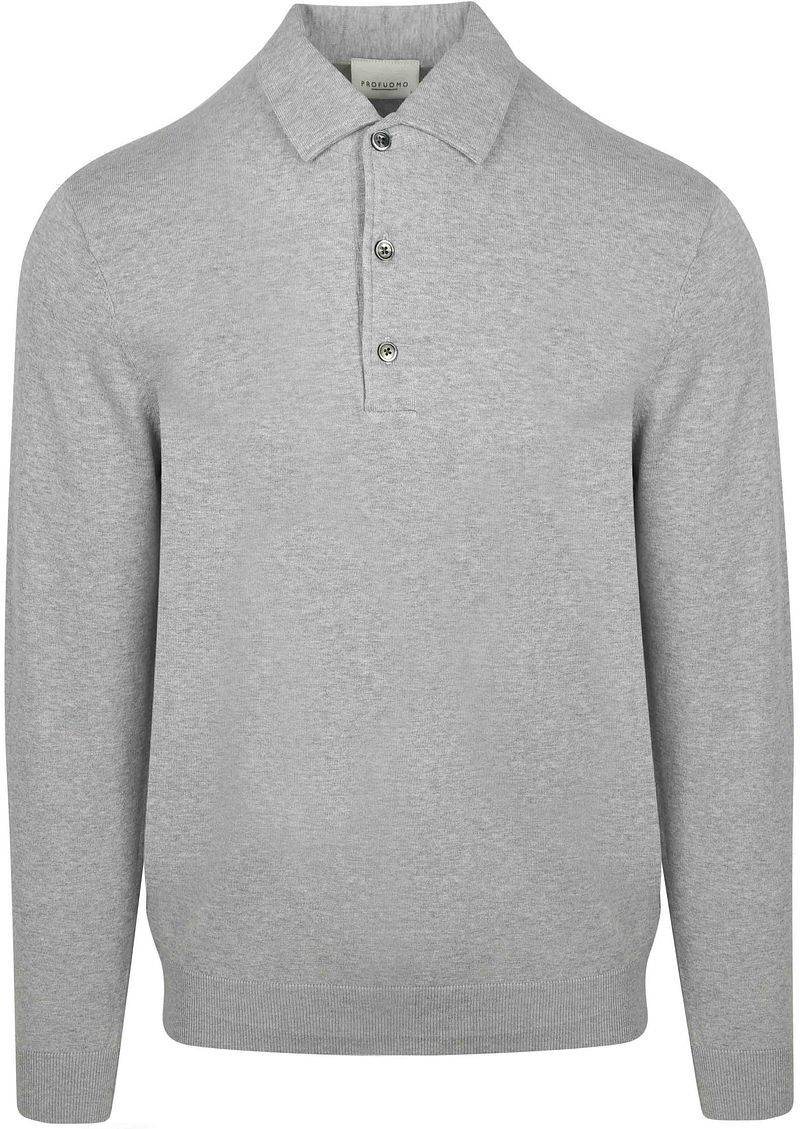 Profuomo Longsleeve Poloshirt Luxury Basic Grau - Größe XL von Profuomo