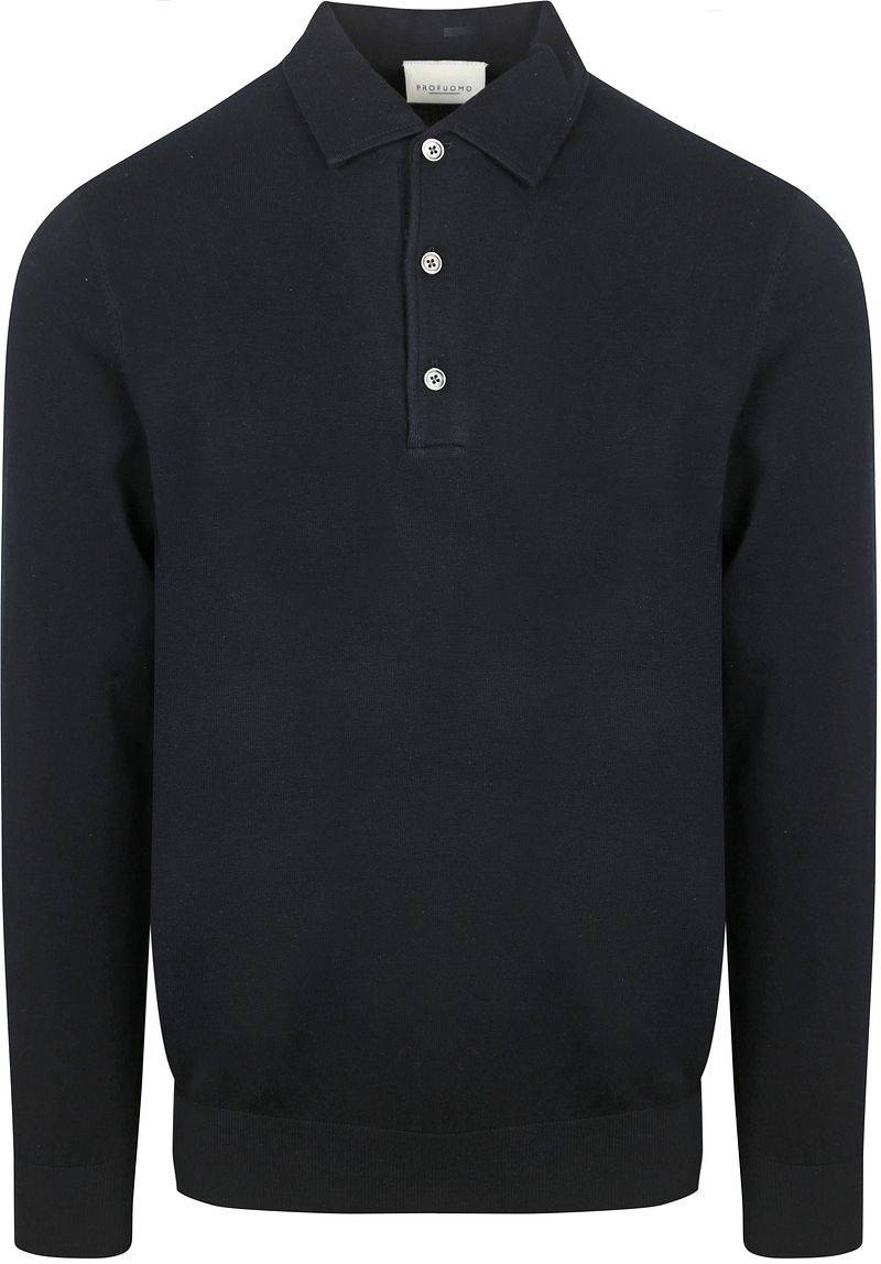 Profuomo Longsleeve Poloshirt Luxury Basic Navy - Größe S von Profuomo