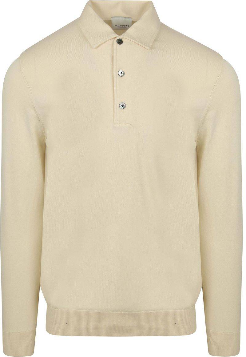 Profuomo Longsleeve Poloshirt Luxury Basic Off White - Größe XL von Profuomo
