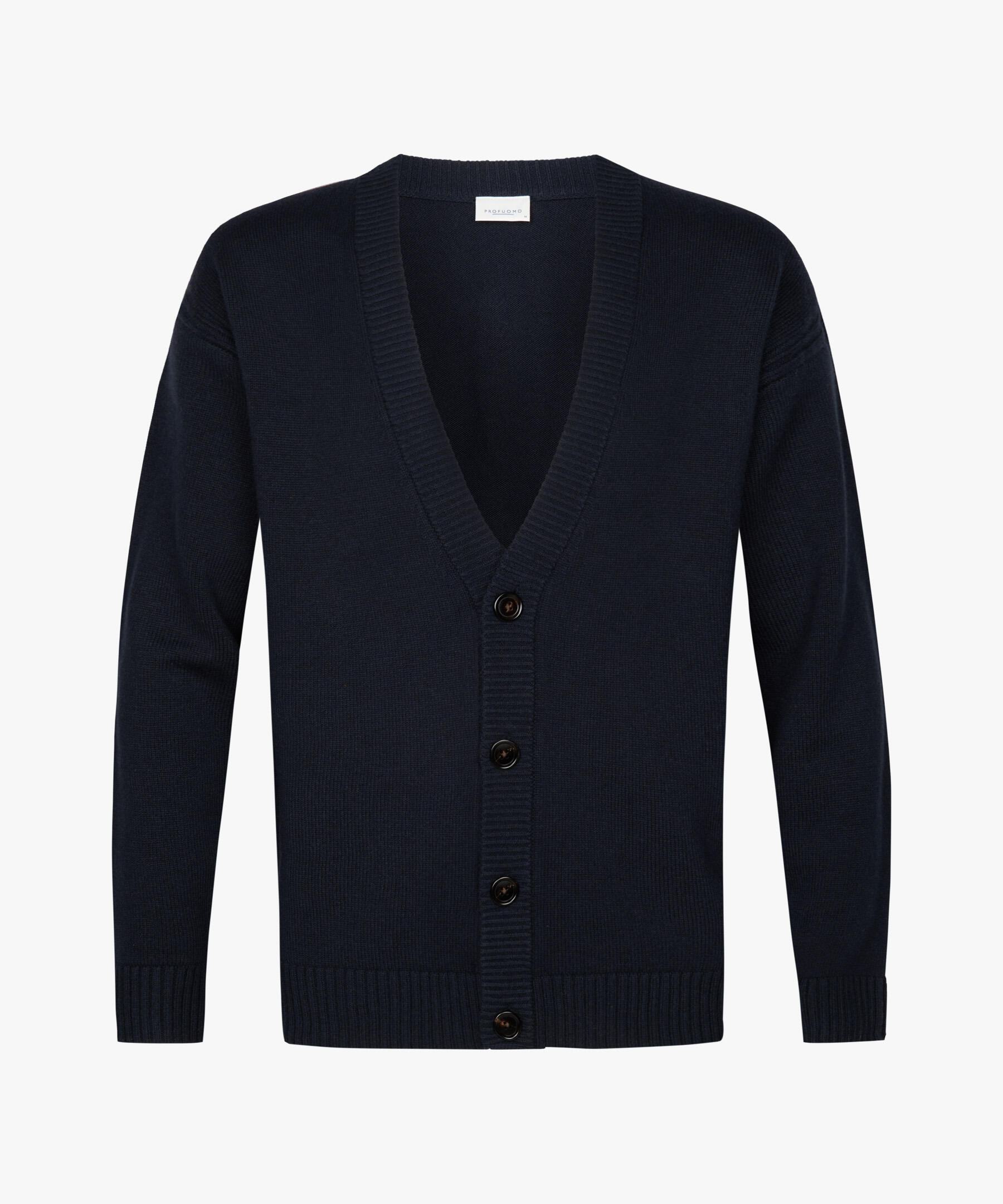 Profuomo - Marineblaue Wollmix Grobstrickjacke navy - Gr. - M von Profuomo