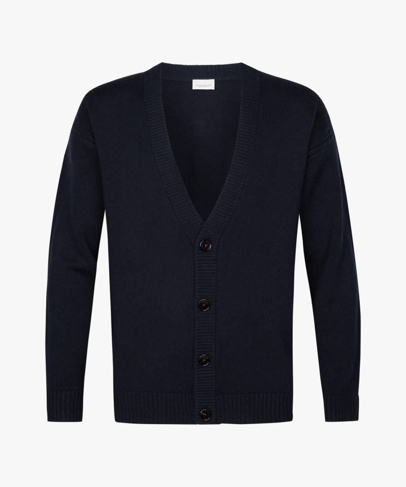 Profuomo - Marineblaue Wollmix Grobstrickjacke navy - Gr. - M von Profuomo