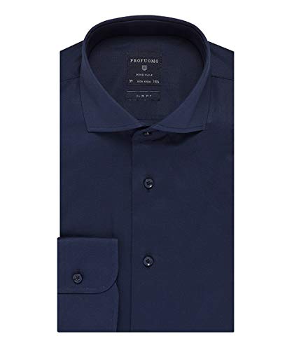 Profuomo Originale Slim fit Knitted Herren Business Hemd Langarm 38 Blau von Profuomo