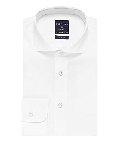 Profuomo Originale Slim fit Knitted Herren Business Hemd Langarm 38 Weiß von Profuomo