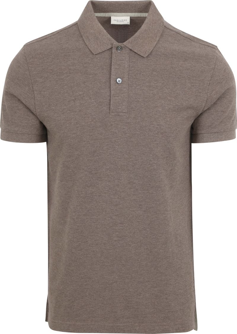 Profuomo Piqué Poloshirt Taupe - Größe M von Profuomo