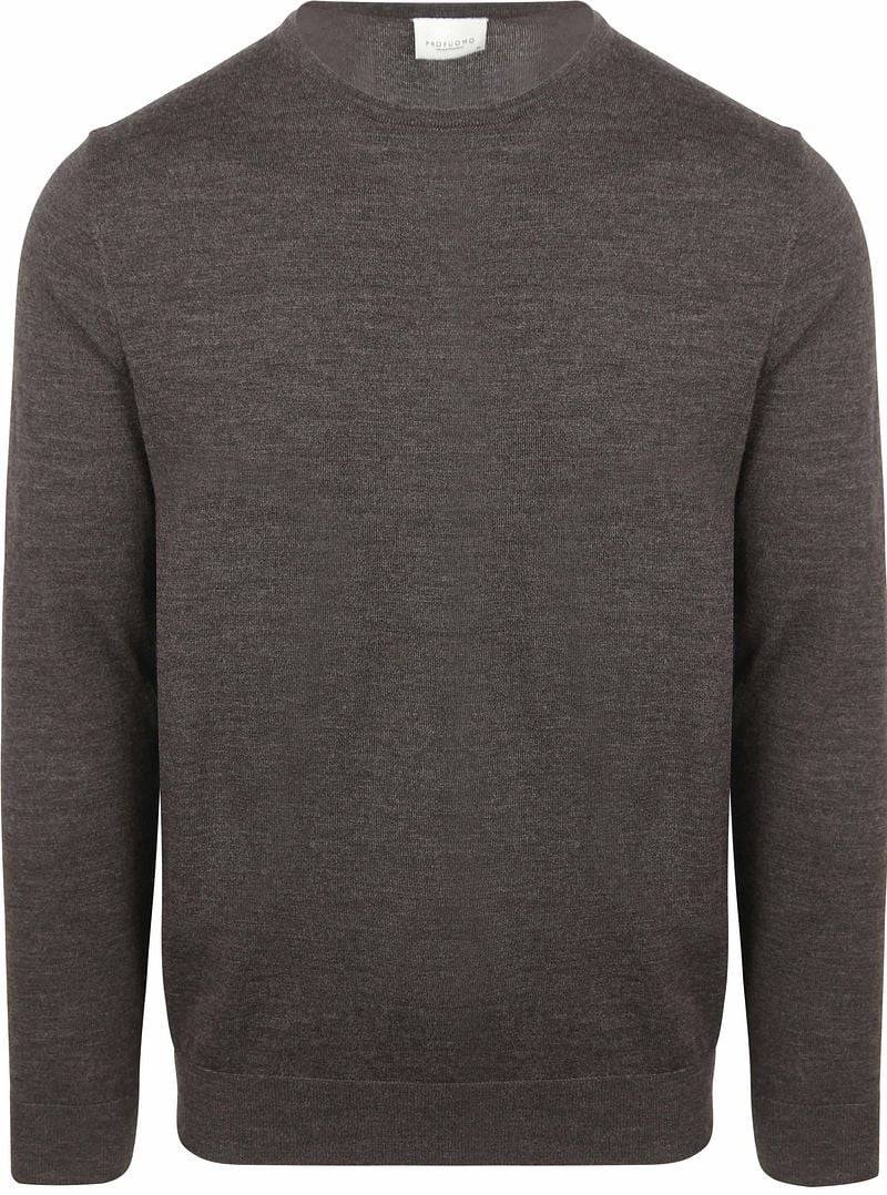 Profuomo Pullover Merinowolle Dunkelbraun - Größe L von Profuomo