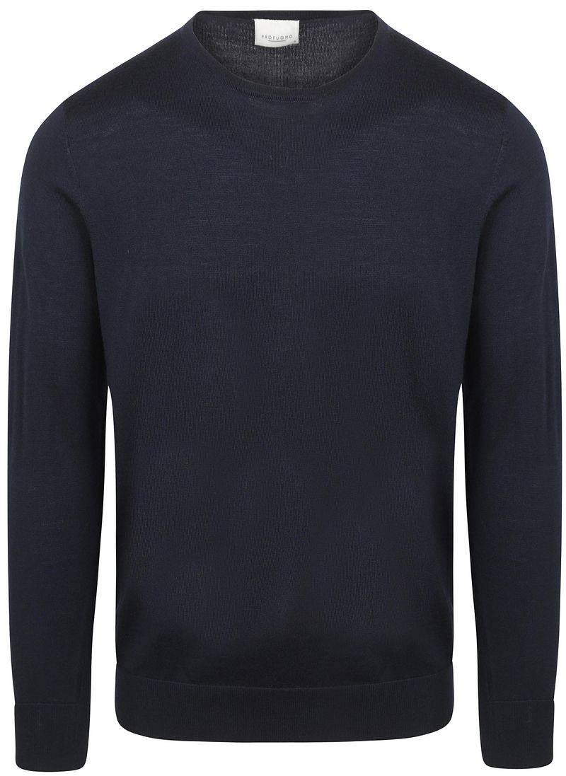 Profuomo Pullover Merinowolle Navy  - Größe XL von Profuomo