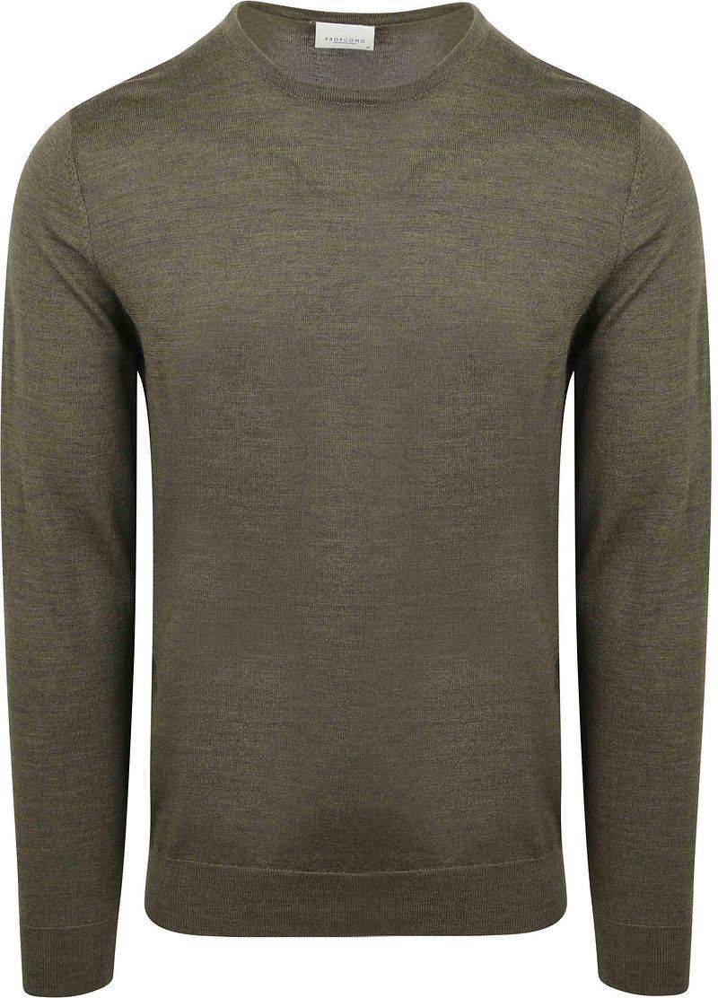 Profuomo Pullover Merinowolle Olive - Größe XL von Profuomo