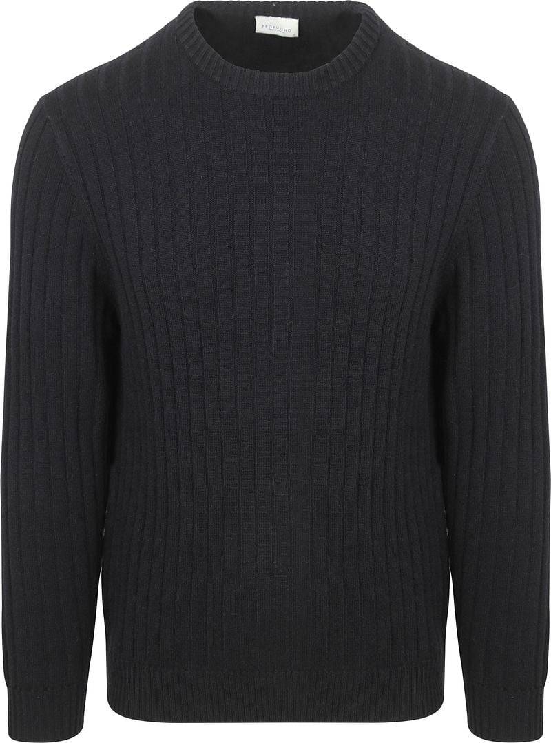 Profuomo Pullover Rib Wool Blend Navy  - Größe XXL von Profuomo