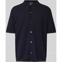 Profuomo Regular Fit Freizeithemd mit Strukturmuster in Marine, Größe S von Profuomo