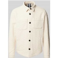 Profuomo Regular Fit Hemdjacke mit Strukturmuster in Offwhite, Größe L von Profuomo