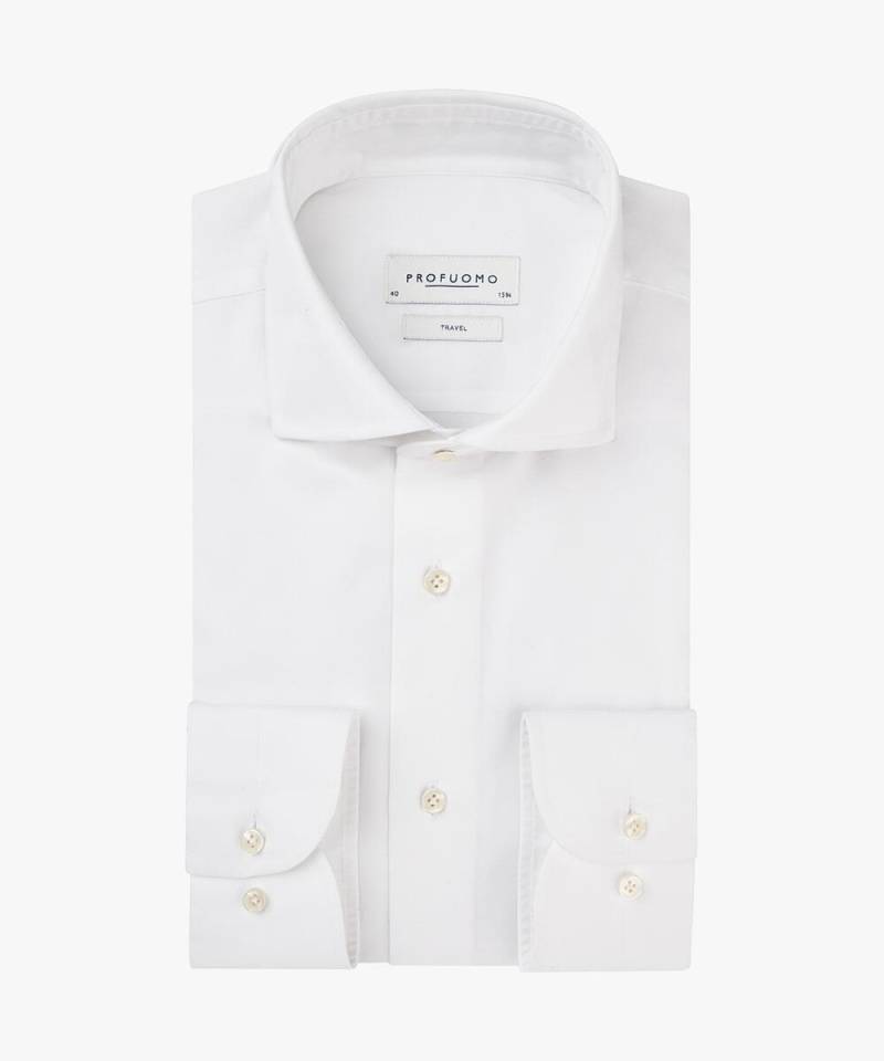 Profuomo - Reisehemd aus Twill weiß - Gr. - 45 von Profuomo