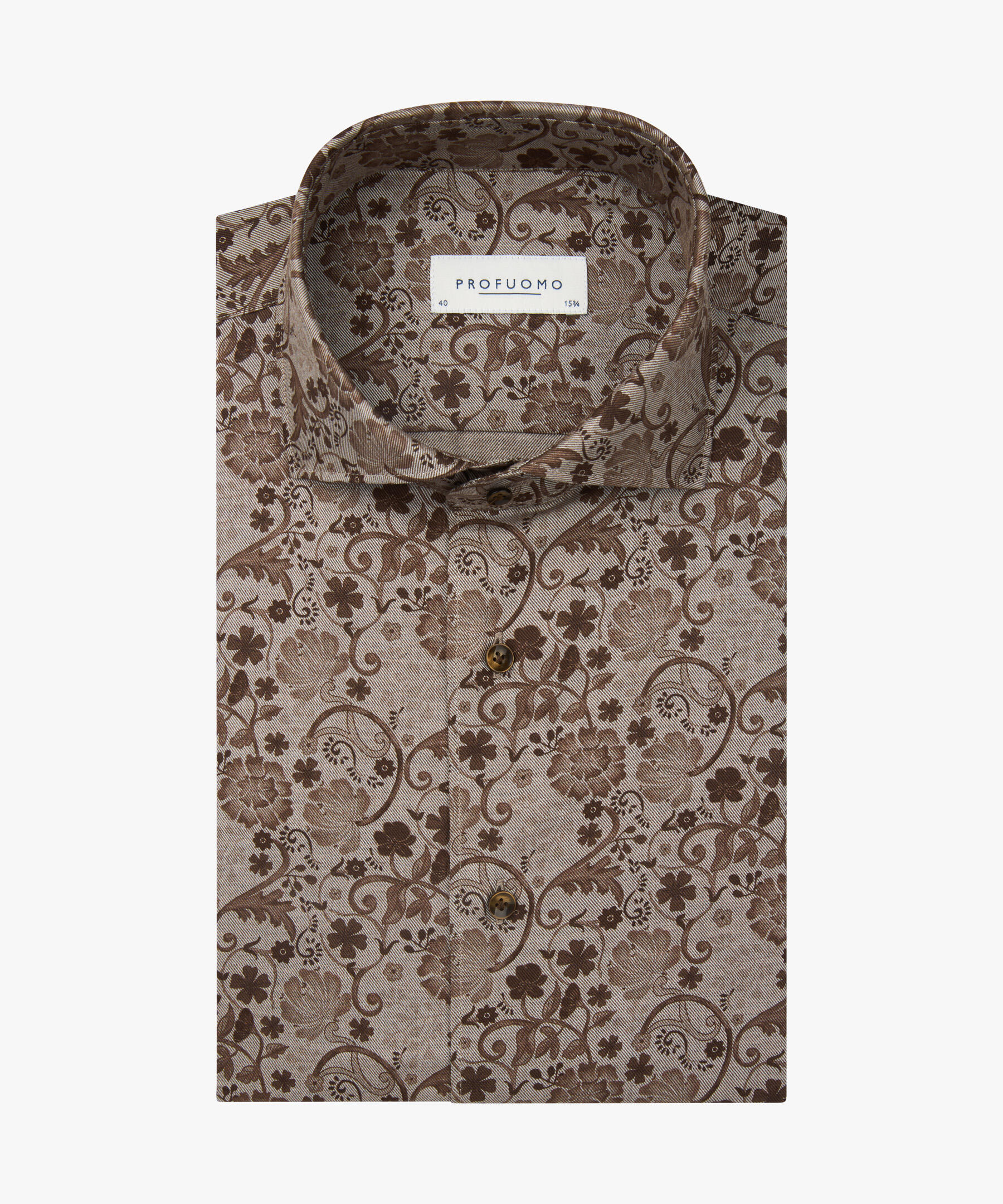 Profuomo - SHIRT X-CUTAWAY SF BROWN braun - Gr. - 44 von Profuomo