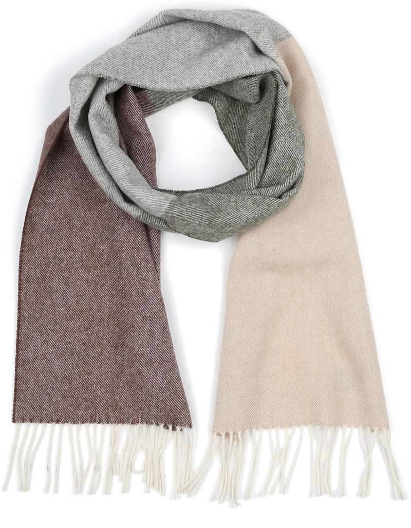 Profuomo Schal Lammwolle Grau Beige Braun - von Profuomo