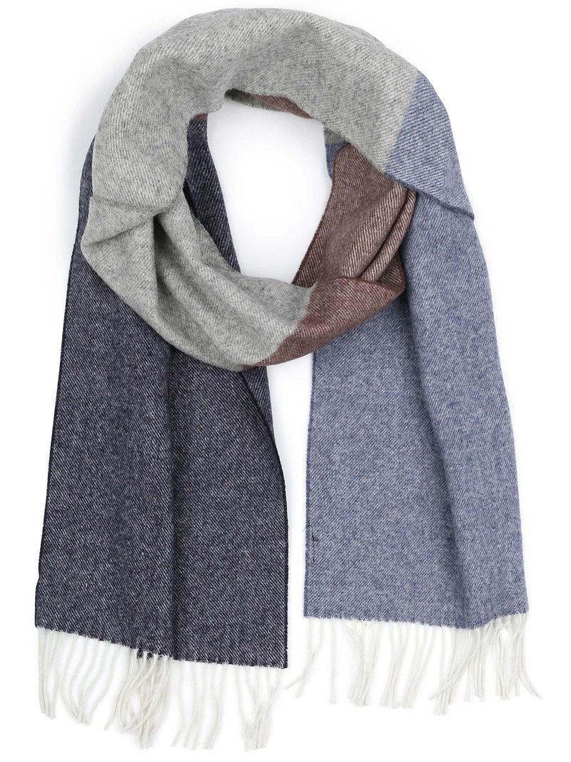 Profuomo Schal Lammwolle Grau Blau Braun - von Profuomo