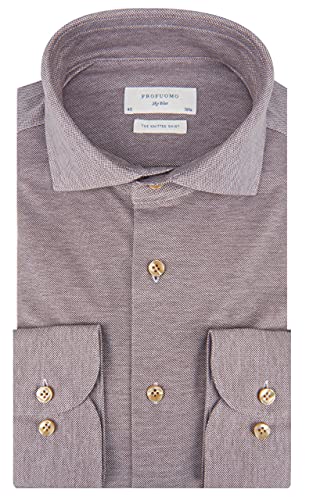 Profuomo Sky Blue Knitted Herren Business Hemd Langarm von Profuomo