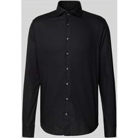 Profuomo Slim Fit Business-Hemd mit Haifischkragen in Black, Größe 38 von Profuomo