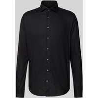Profuomo Slim Fit Business-Hemd mit Haifischkragen in Black, Größe 44 von Profuomo