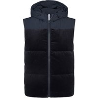 Profuomo Steppweste mit Cord-Besatz und Kapuze mit Kordelzug in 54 von Profuomo