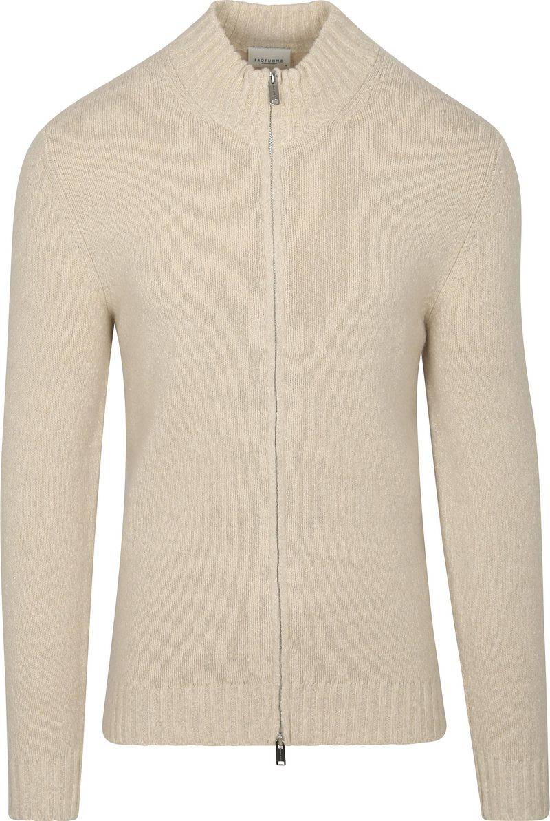Profuomo Strickjacke Boiled Wolle Ecru - Größe S von Profuomo