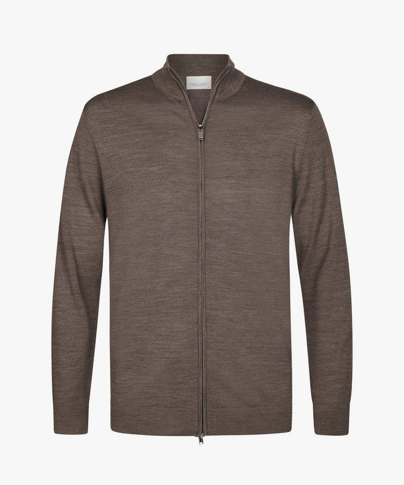 Profuomo Strickjacke CARDIGAN FULL ZIP TAUPE von Profuomo