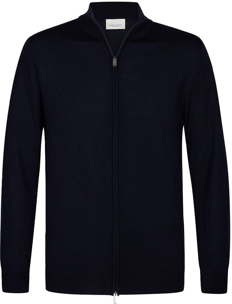 Profuomo Strickjacke Merinowolle Navy - Größe XL von Profuomo