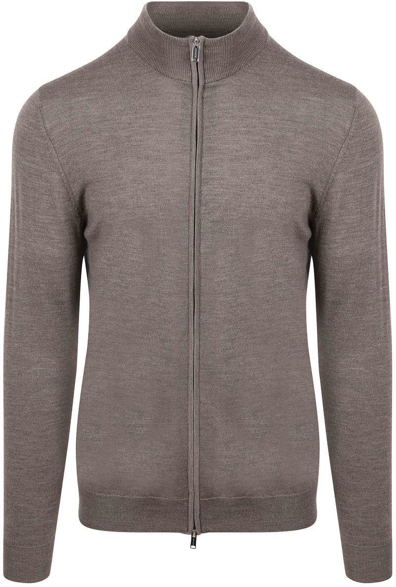 Profuomo Strickjacke Merinowolle Taupe - Größe M von Profuomo