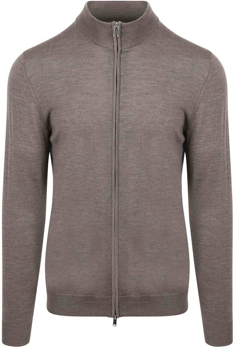 Profuomo Strickjacke Merinowolle Taupe - Größe M von Profuomo
