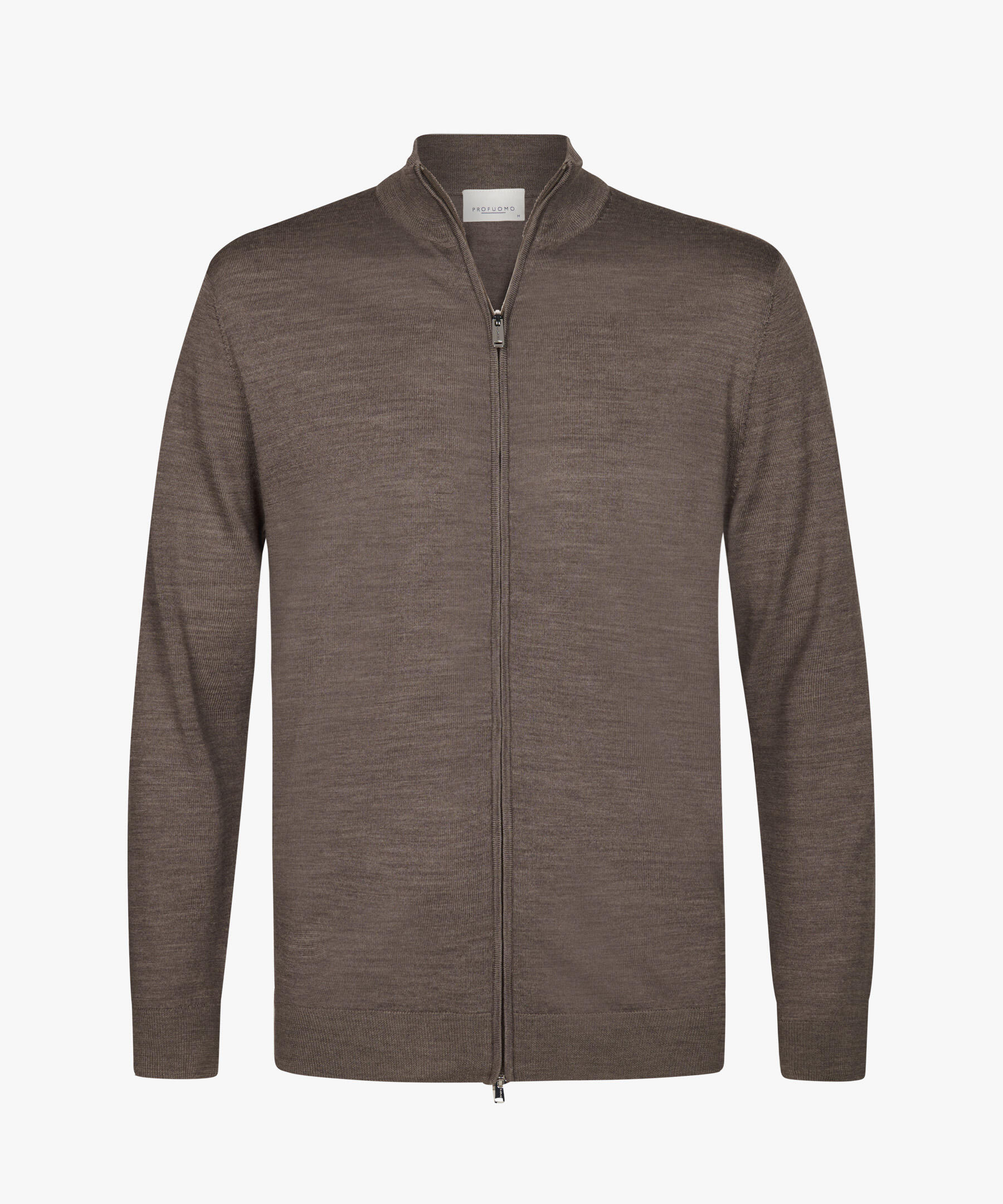 Profuomo - Taupefarbene Merino Full Zip taupe - Gr. - M von Profuomo