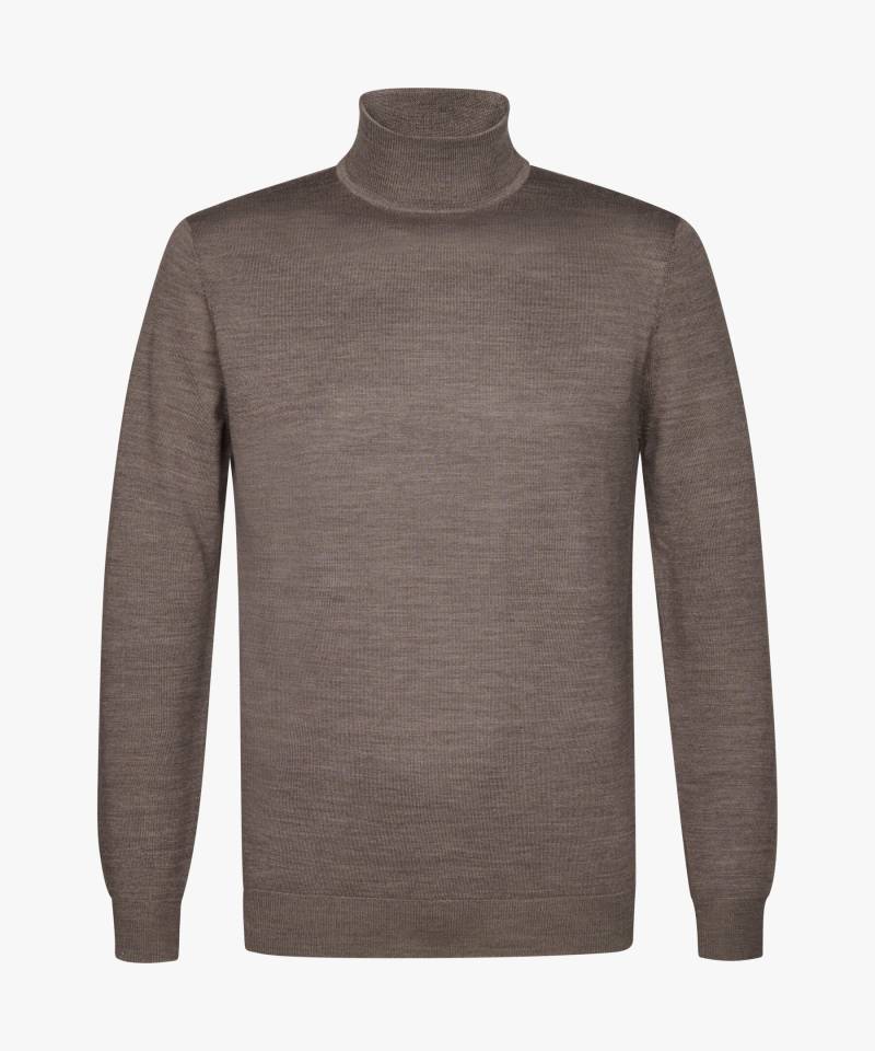 Profuomo - Taupefarbene Merino Stehkragen taupe - Gr. - XL von Profuomo