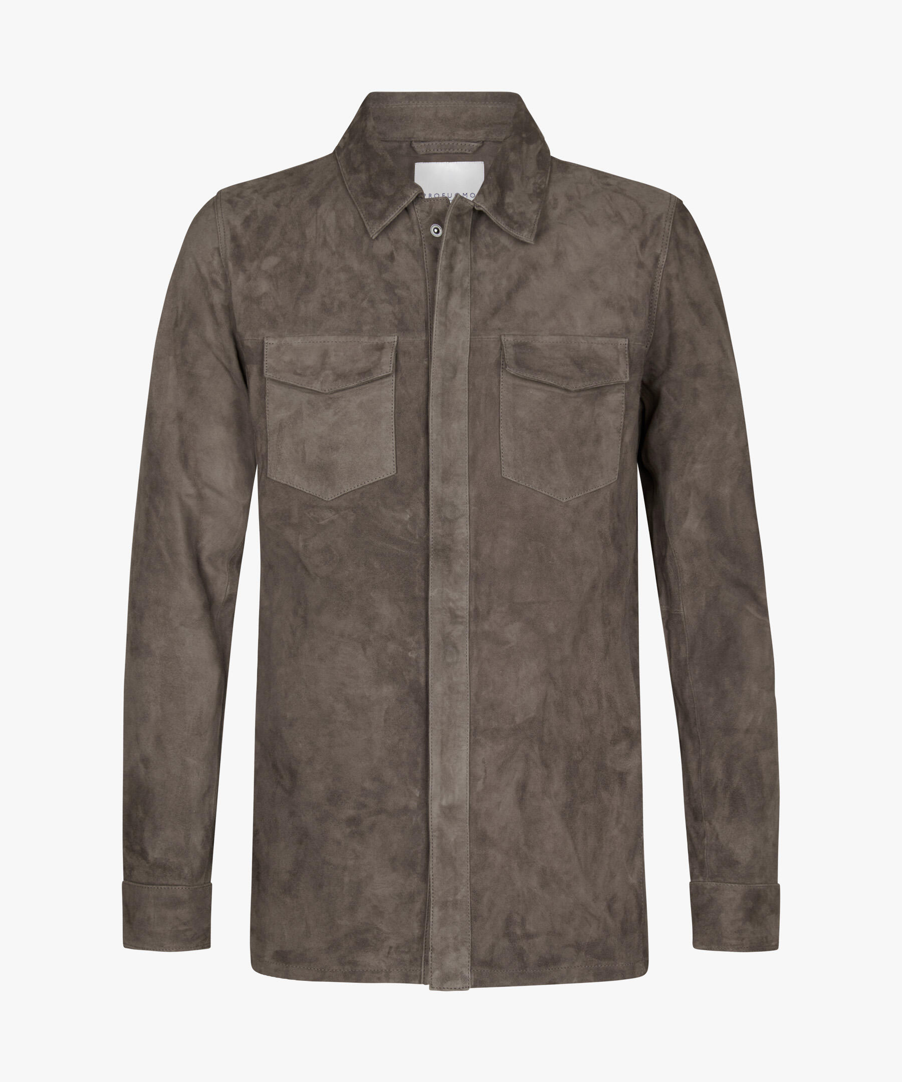 Profuomo - Taupefarbene Wildleder Overshirt taupe - Gr. - L von Profuomo