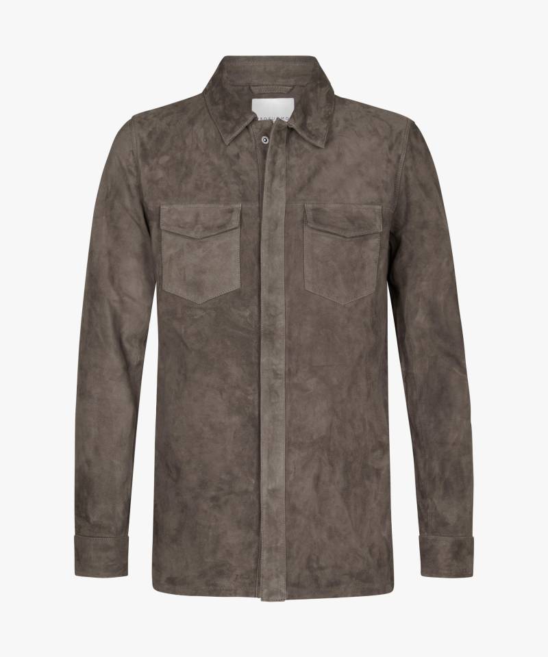 Profuomo - Taupefarbene Wildleder Overshirt taupe - Gr. - L von Profuomo