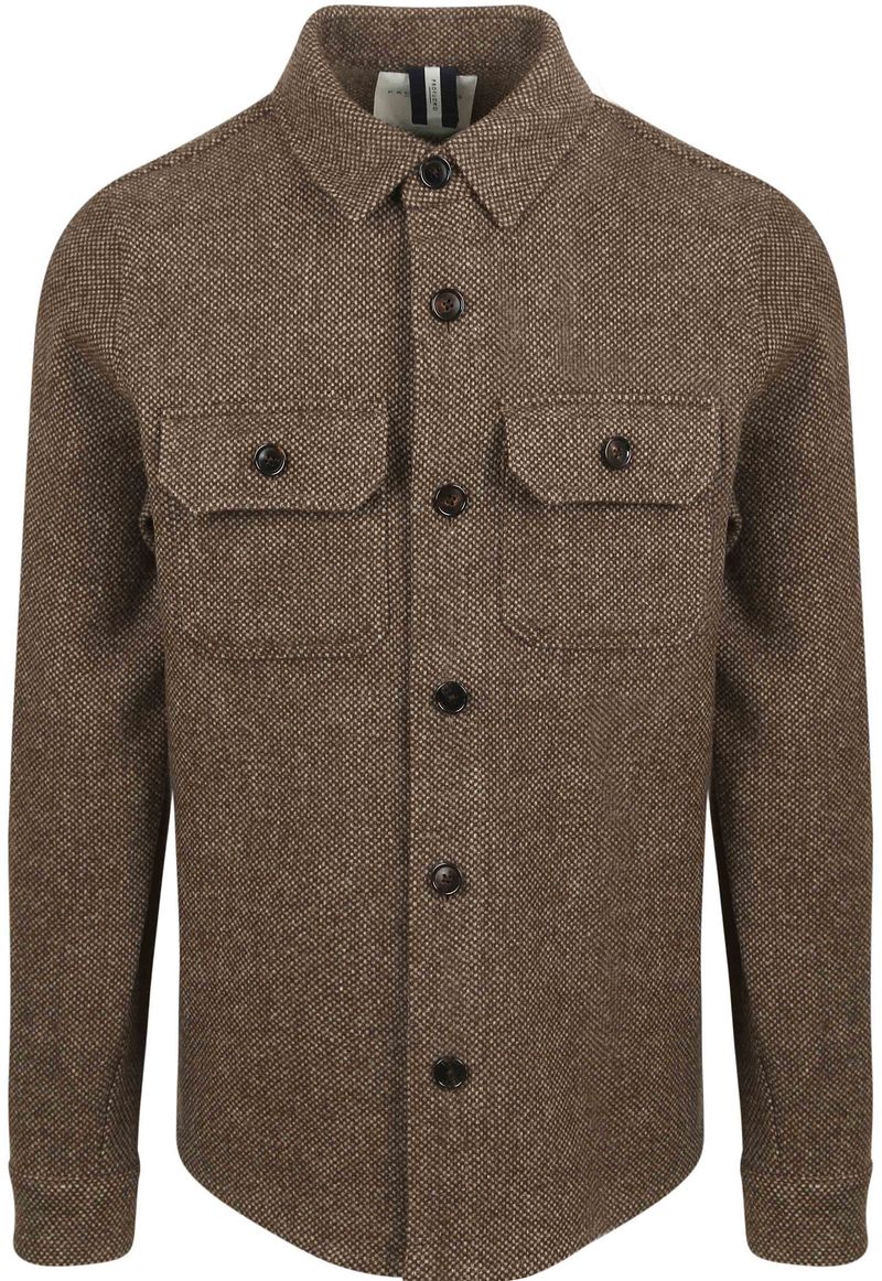 Profuomo Textured Overshirt Wool Braun - Größe S von Profuomo