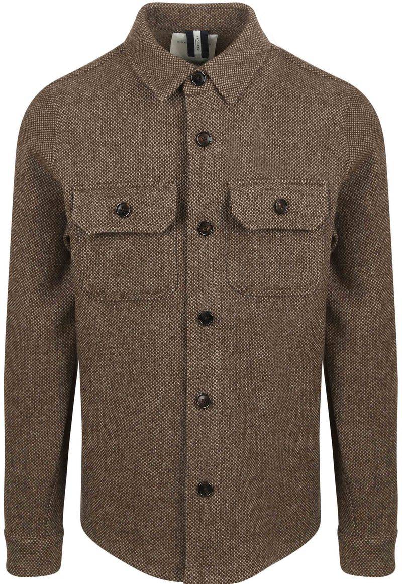 Profuomo Textured Overshirt Wool Braun - Größe S von Profuomo