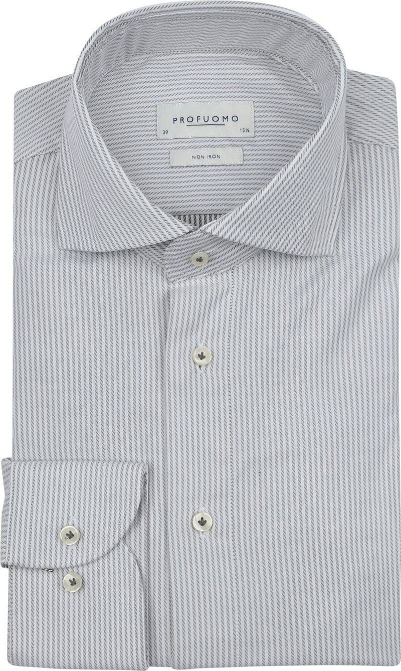 Profuomo Twill Hemd Streifen Grün - Größe 39 von Profuomo